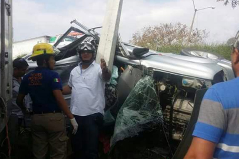 El accidente ocurrió en el kilómetro 223 de la Carretera Nacional, a la altura del sector Buenavista.