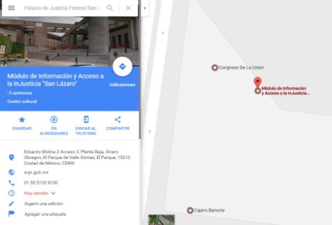 El nombre del módulo de información fue cambiado en Google Maps. 