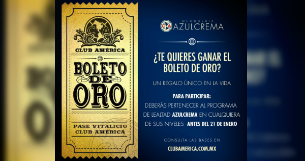 El 'Boleto de oro' será único