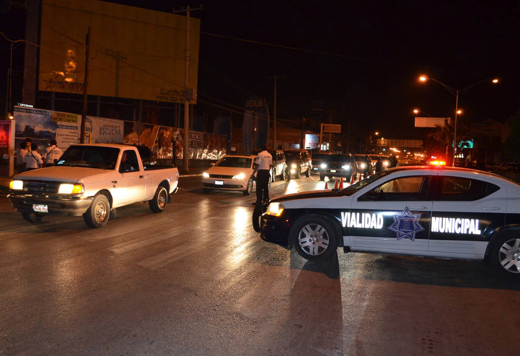 En Torreón, el operativo alcoholímetro del fin de semana dejó 20 detenidos.