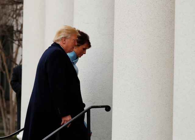 Donald y Melania Trump asistieron al servicio religioso en la iglesia de Saint John.