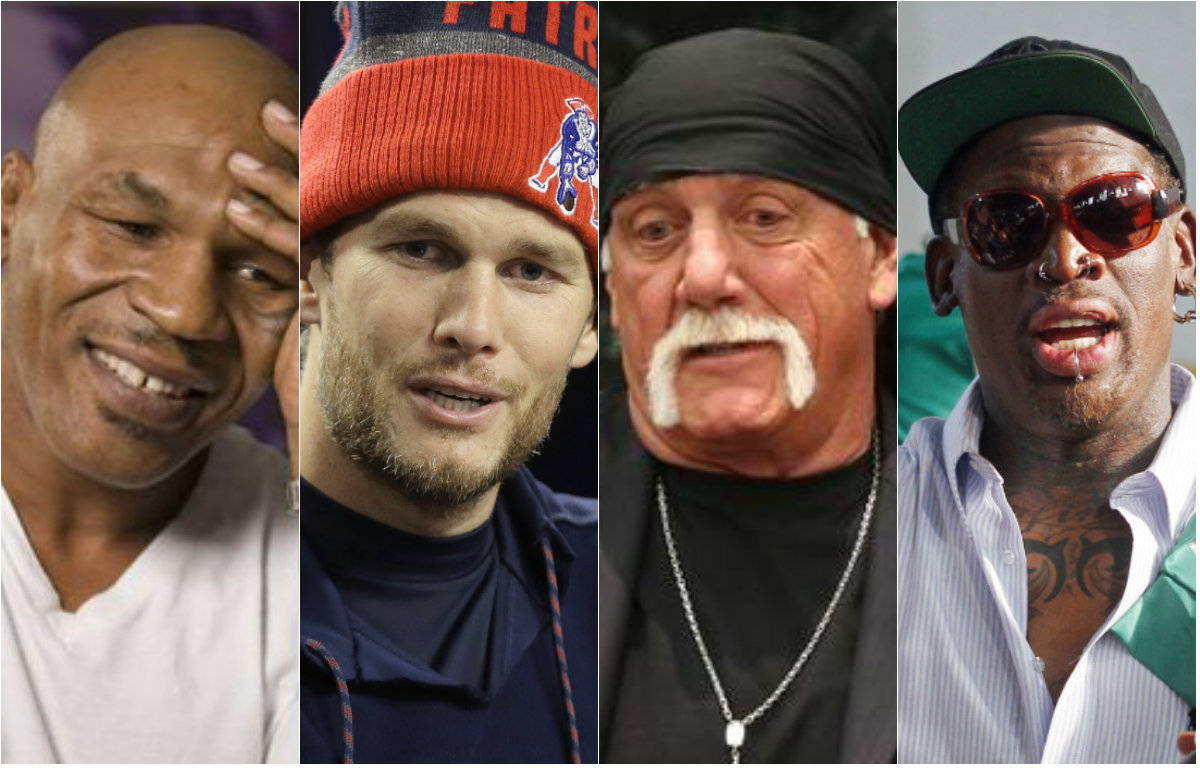 Mike Tyson, Tom Brady, Hulk Hogan y Dennis Rodman