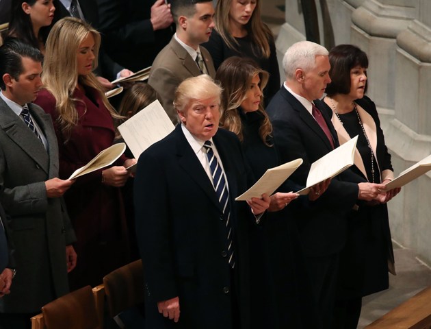Donald Trump en el Servicio de Oración Inaugural.
