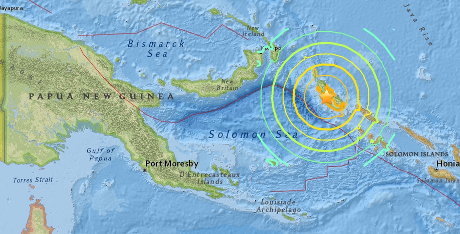 Un terremoto de 8 grados en la escala de Ritcher sacudió la isla de Bouganville.