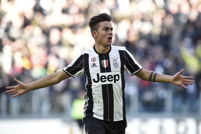 El argentino Paulo Dybala, celebrando su gol con la Juventus