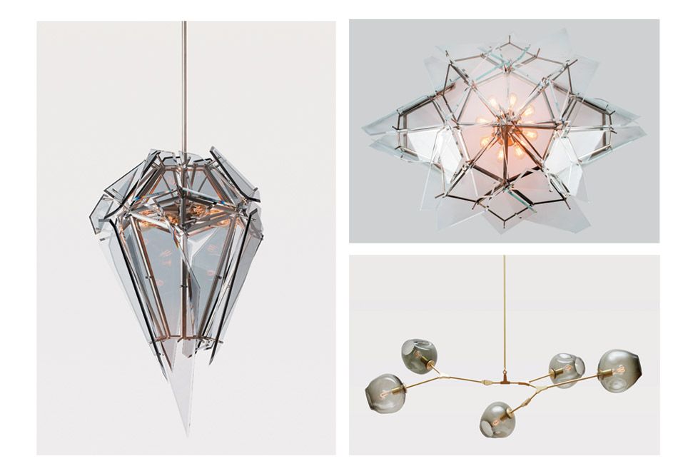 La colección Ambrosia de Adelman incluye lámparas y candelabros hechos a mano en exclusiva para la tienda The Future Perfect.