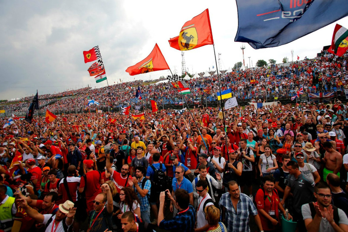 Aficionados en el circuito de Hungaroring