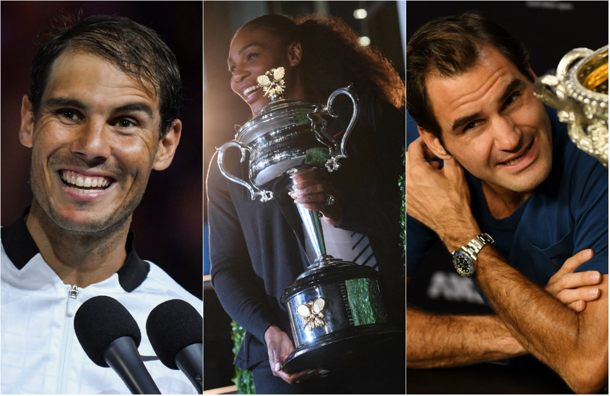 Rafael Nadal, Serena Williams y Roger Federer