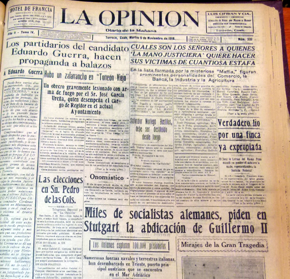Portada del 5 de noviembre de 1918.
