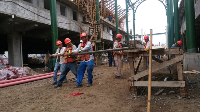 Trabajos de construcción de los nuevos mercados de Tampico.