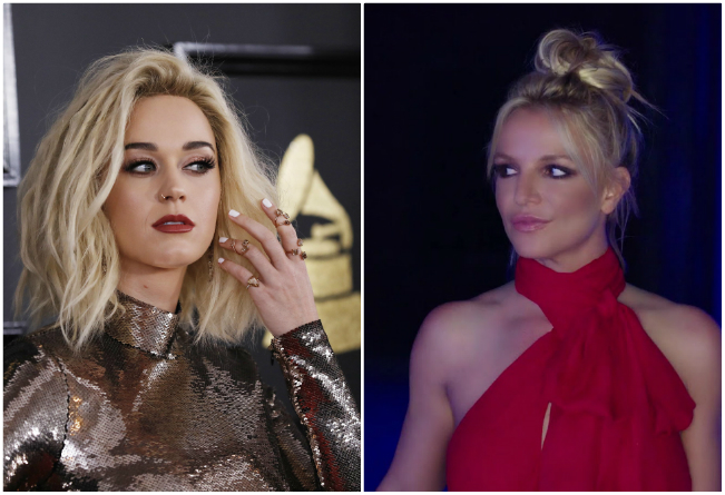 Katy Perry hizo bromas sobre Britney Spears en la alfombra roja de los Grammy. 