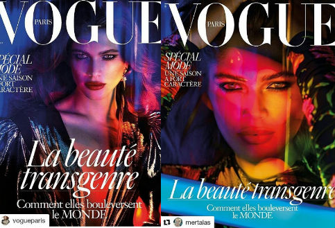 Las dos portadas de la edición francesa de Vogue.