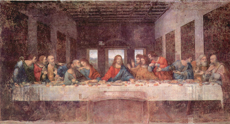 El famoso fresco 'La última cena' de Leonardo da Vinci.