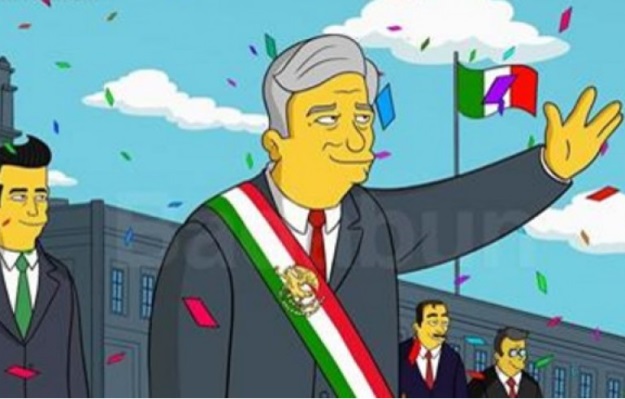 La imagen que muestra a Andrés Manuel López Obrador en 'Los Simpson'. 
