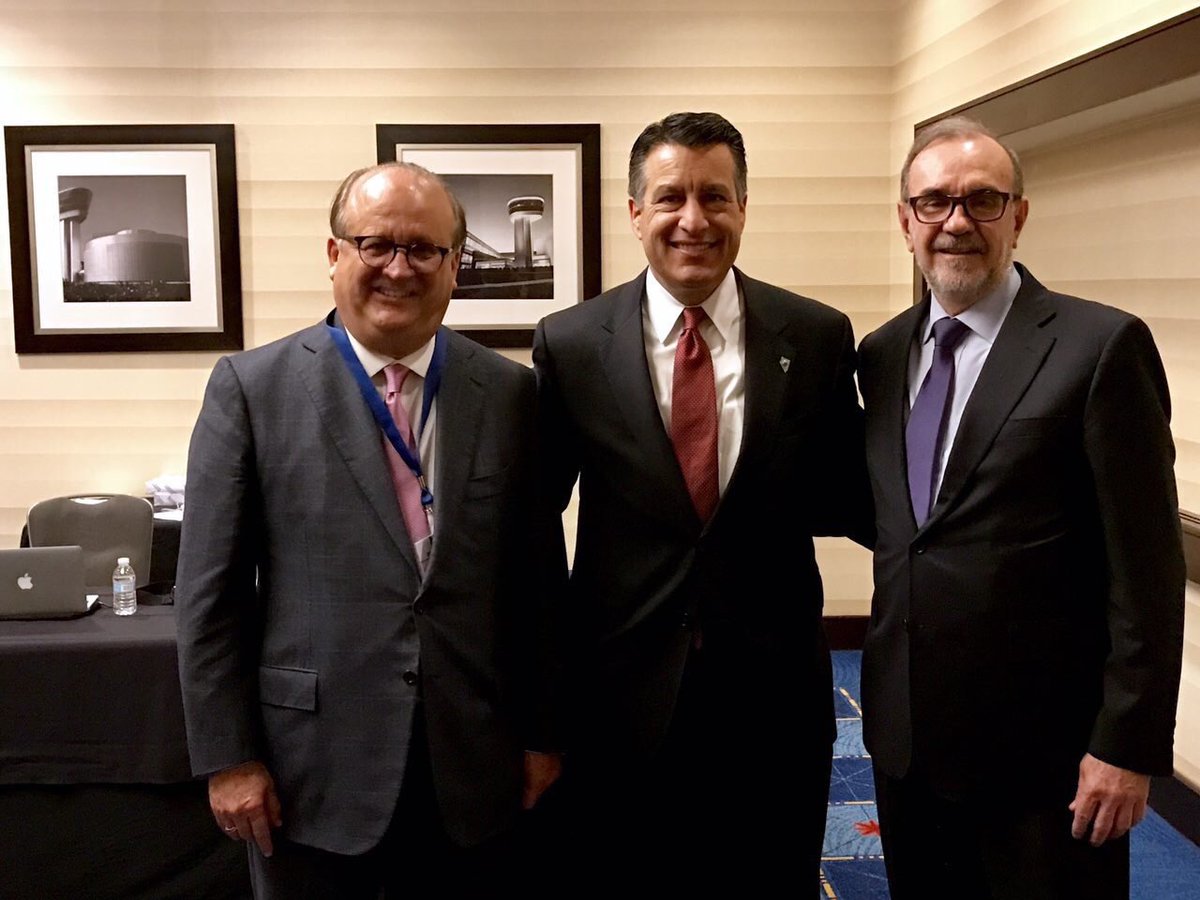 El presidente de la Conago, Graco Ramírez; el gobernador de Nevada, Brian Sandoval y el subsecretario para América del Norte de la SRE, Carlos M. Sada