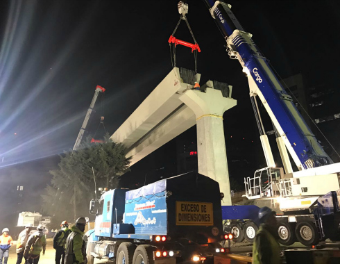 Las primeras estructuras del tercer tramo del Tren Interurbano México-Toluca fueron colocadas por personal de la Secretaría de Obras y Servicios de la