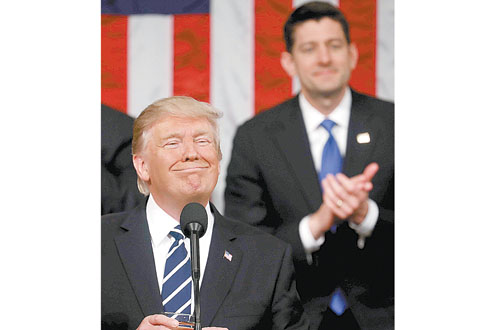 El martes pasado, en su primer discurso en el Capitolio. 