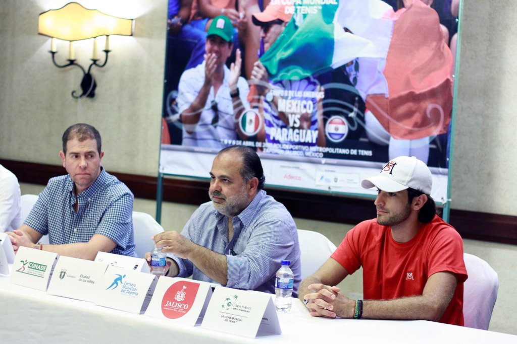 Presentación del duelo de México ante Paraguay en la Copa Davis 