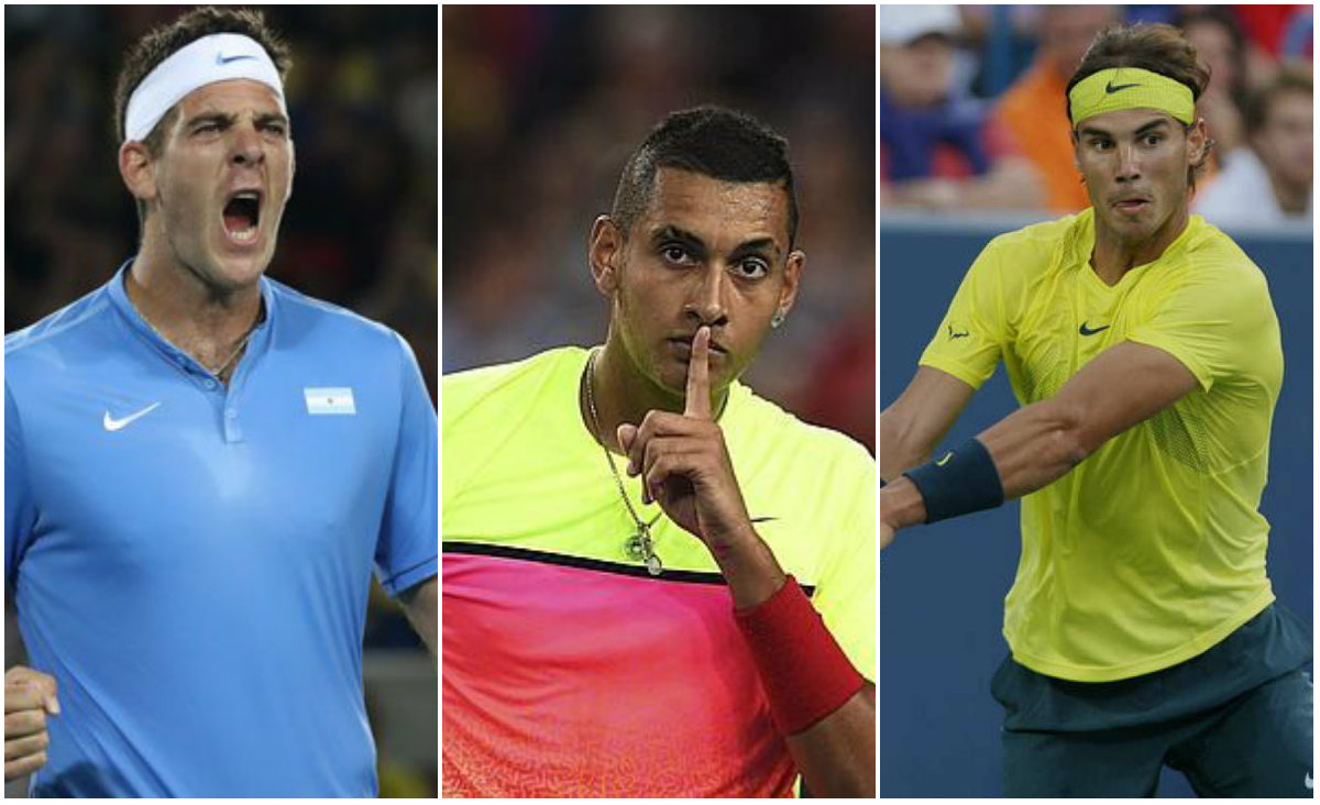 Del Potro, Kyrgios y Nadal