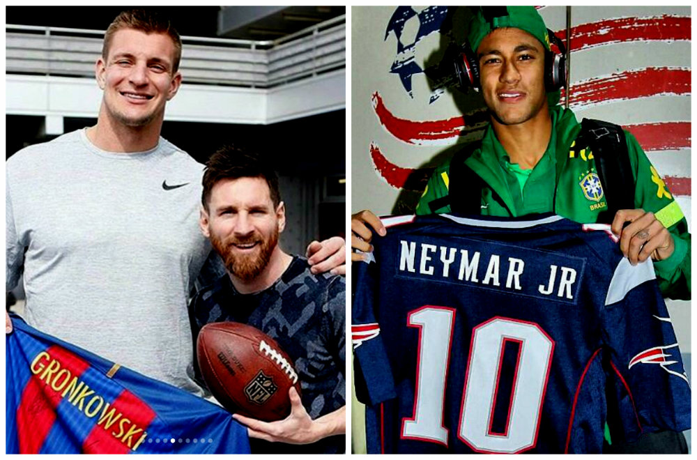 Patriotas compartió una foto con Rob, Messi y Neymar