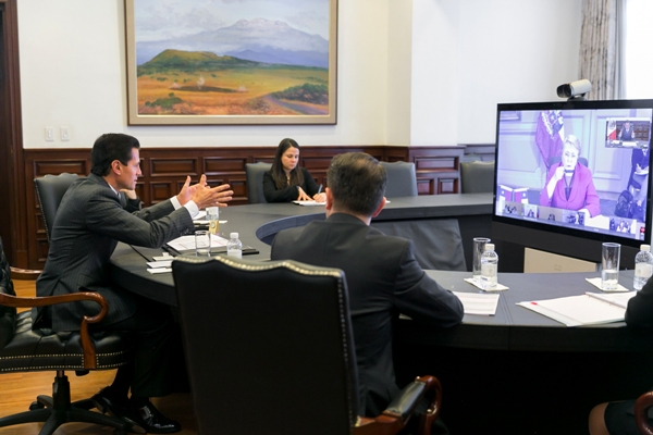 El presidente Enrique Peña Nieto tuvo una videoconferencia con los mandatarios de la Alianza del Pacífico.