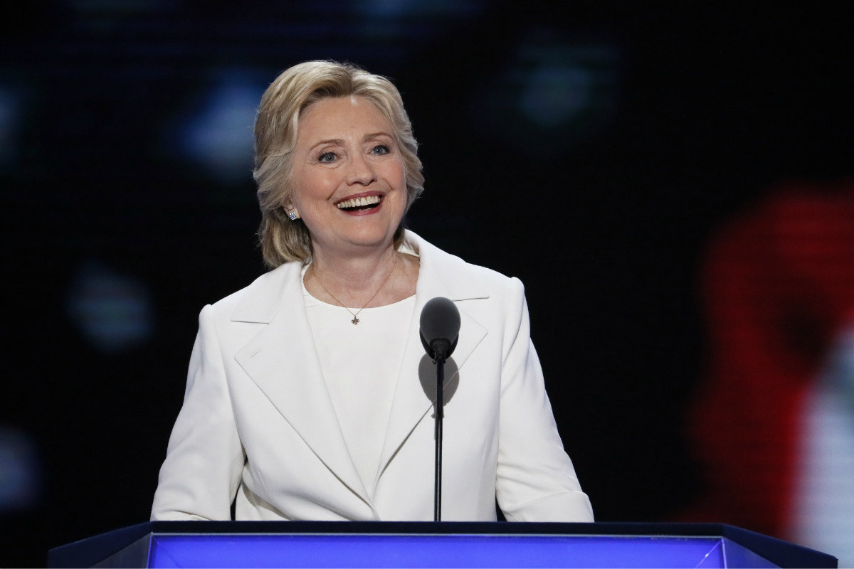 Hillary Clinton en la Convención Nacional Demócrata.