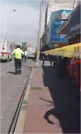 Luego de que se informó del ejecutado afuera del mercado, entre las calles de Zapata y Altamirano, provocó una gran movilización de diferentes mandos 