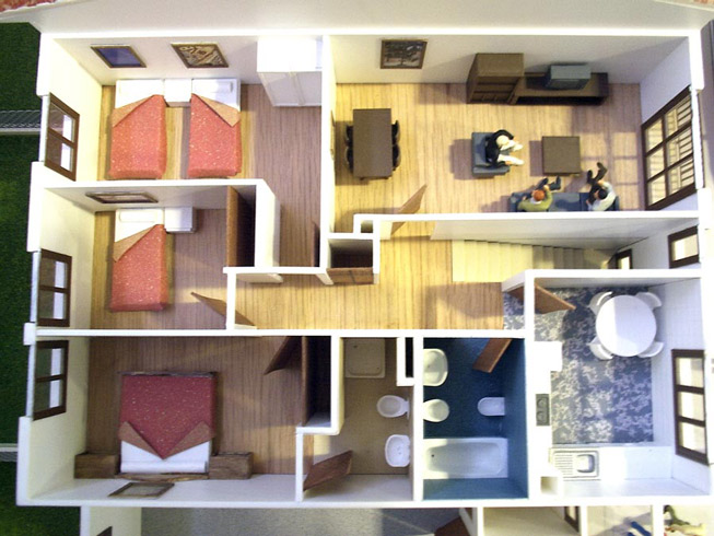 Maquetas de viviendas.
