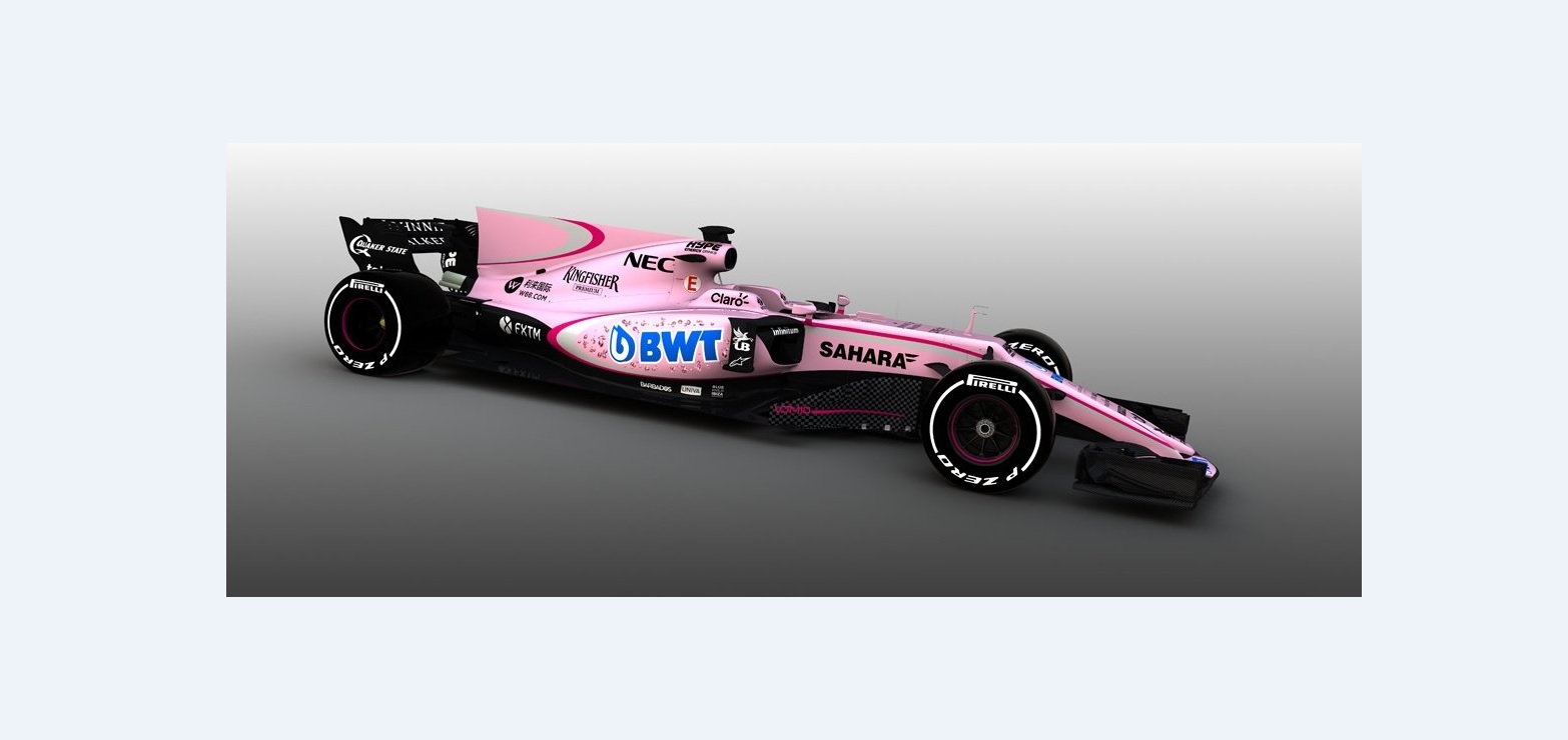 Coche rosa de Force India para la temporada 2017