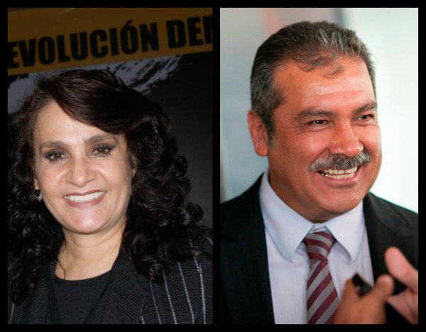 Los senadores Dolores Padierna y Raúl Morón. 