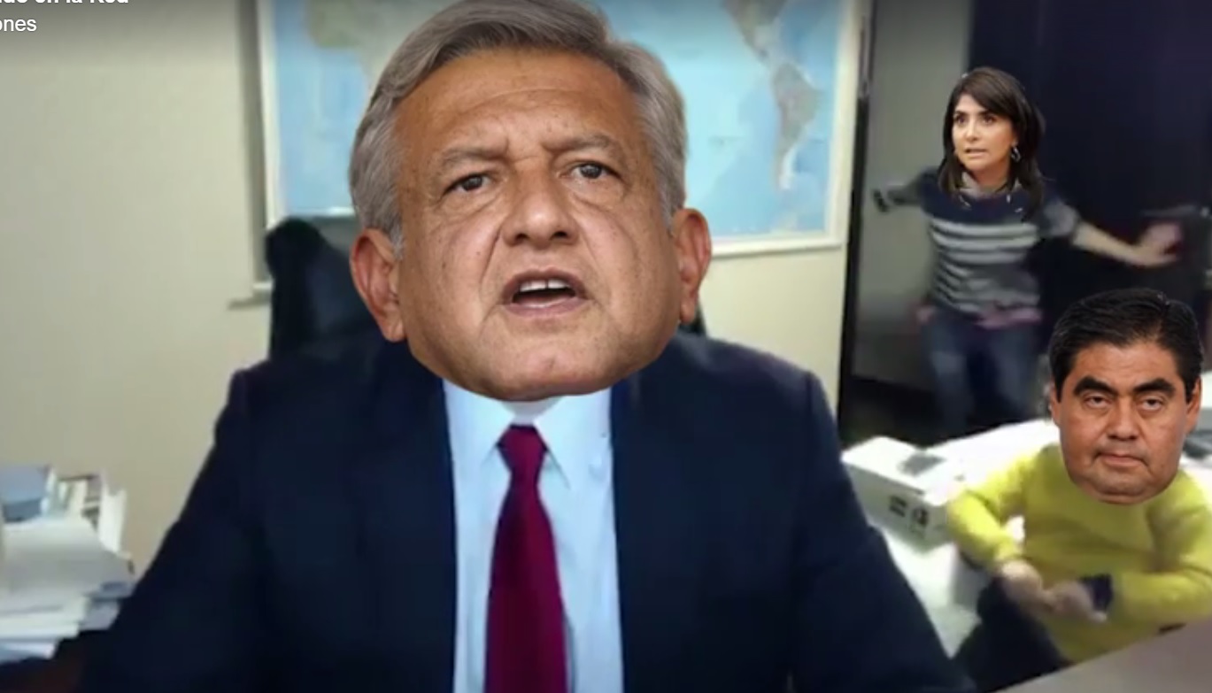 AMLO protagoniza una de las parodias de la entrevista de la BBC a un profesor interrumpido por sus hijos. 