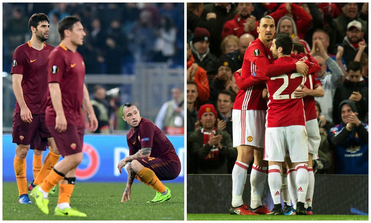 Las dos caras de la moneda: 'ManU' avanza; Roma cerca, pero no. 