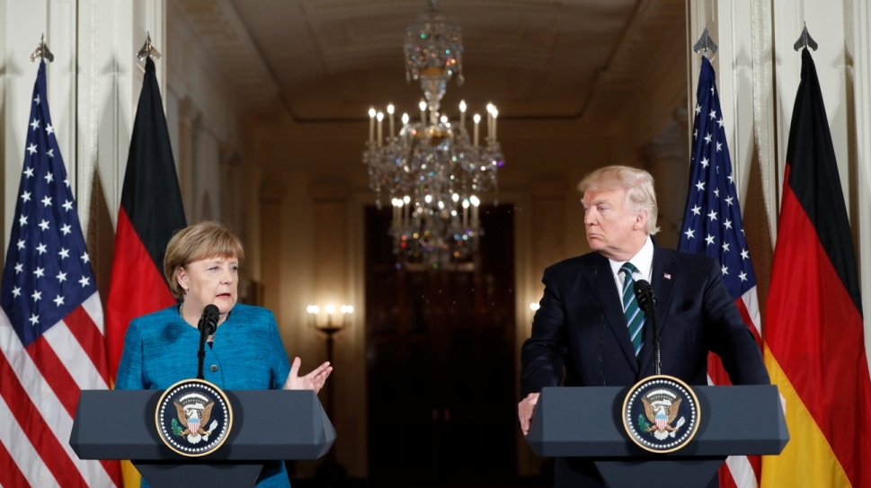 Angela Merkel, canciller de Alemania, se reunió con el presidente Trump en Washington.