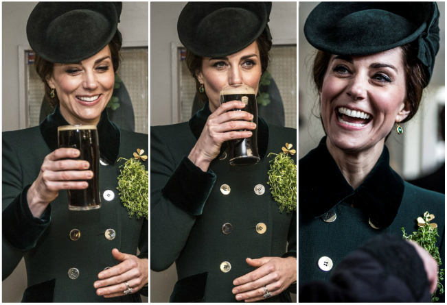 Nada mejor que una cerveza fría y oscura para el Día de San Patricio y Kate Middleton lo sabe. 