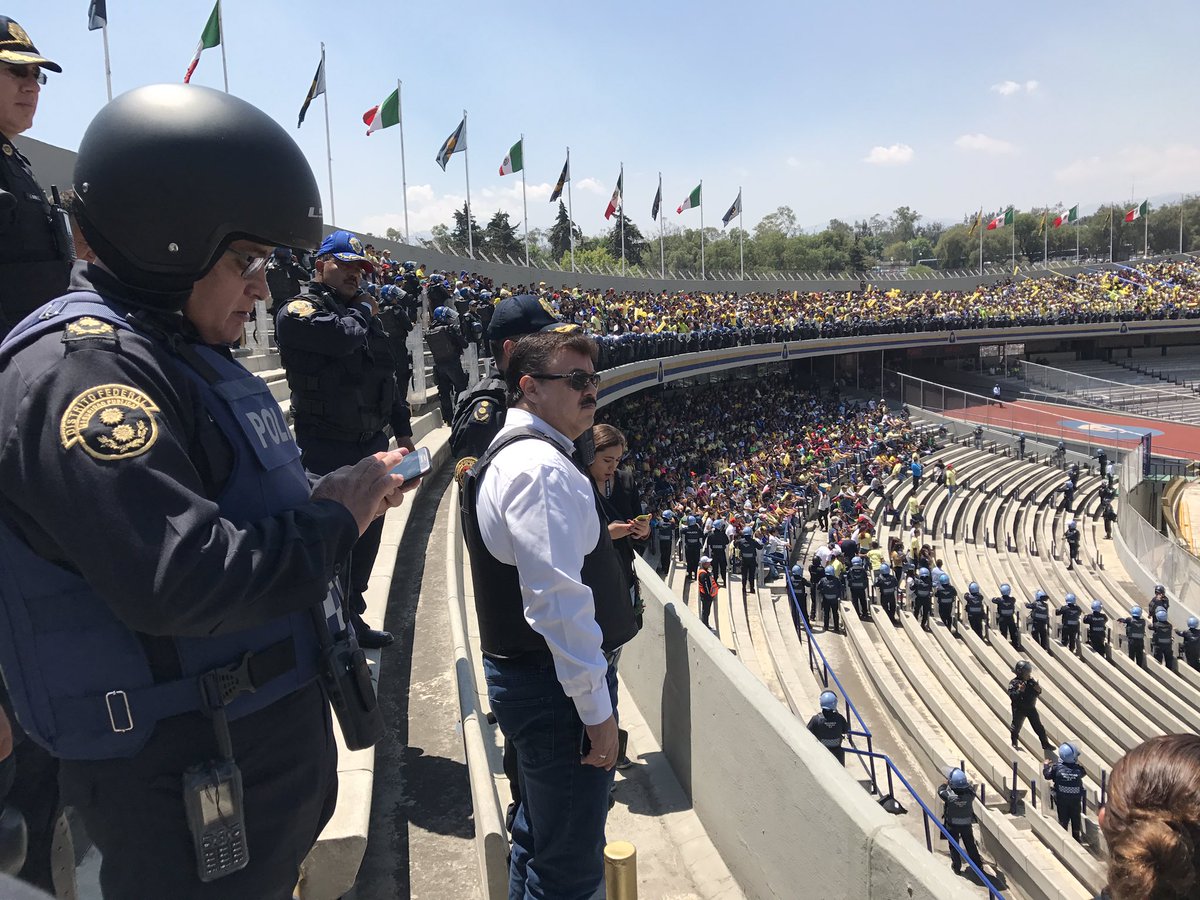 La seguridad en el Estadio Olímpico Universitario