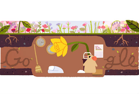 El doodle de hoy celebra el equinoccio de primavera. 