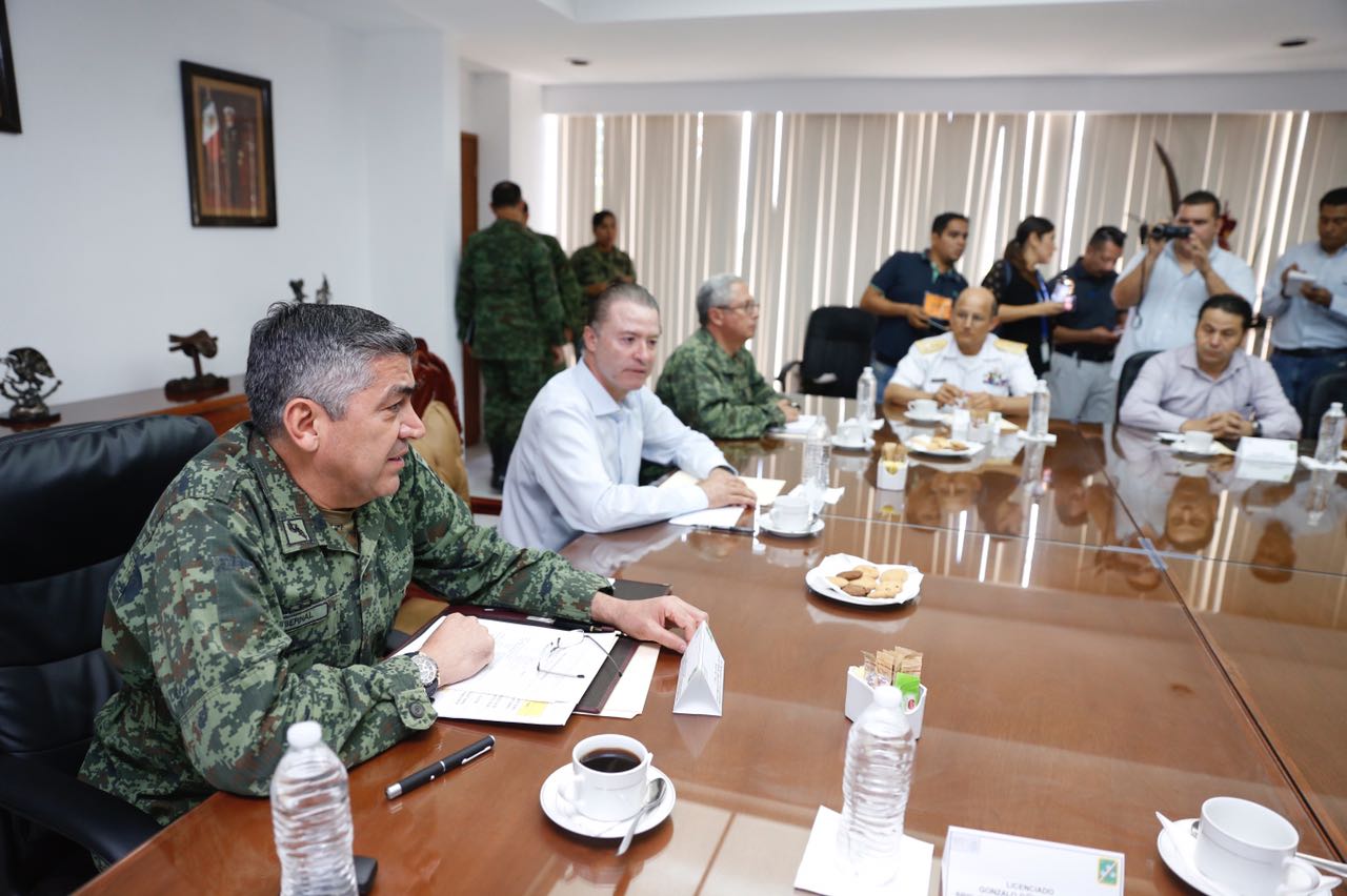 Durante la reunión del Grupo de Coordinación “Operativo Sinaloa” en Mazatlán.