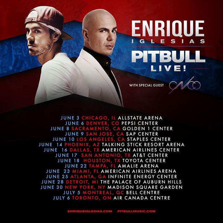Enrique Iglesias y Pitbull iniciarán una gira por Estados Unidos. 