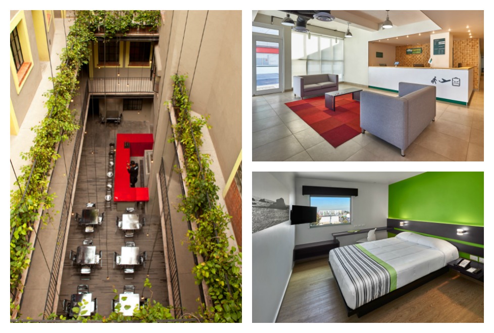 El hotel Downtown de la CDMX (izq.) cuenta con un diseño especial con la tendencia internacional de los hostales, mientras que City Express creó su ma