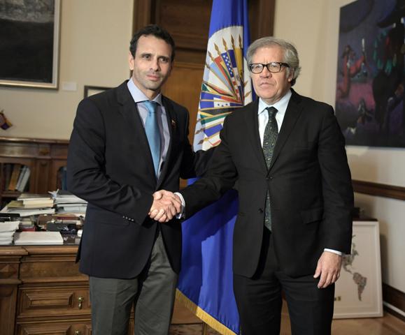 Henrique Capriles y el secretario de la OEA, Luis Almagro.