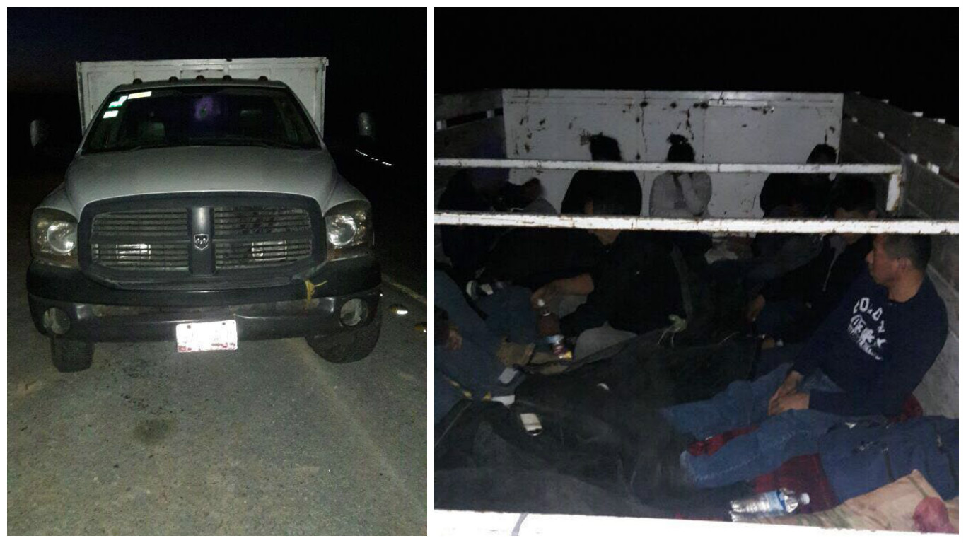 Durante el operativo, el camión trató de escapar, por lo que los agentes lo detuvieron más adelante. 
