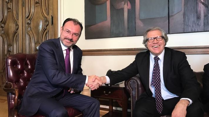 El canciller Luis Videgaray y el secretario de la OEA, Luis Almagro.