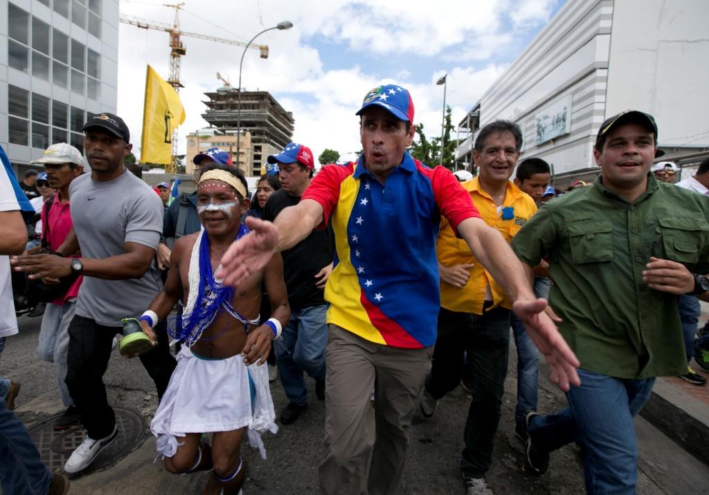 Henrique Capriles durante una manifestación en Caracas en septiembre de 2016.