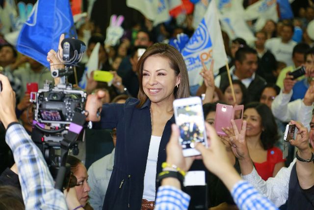 La candidata del PAN, Josefina Vázquez Mota, en un evento realizado en Metepec.