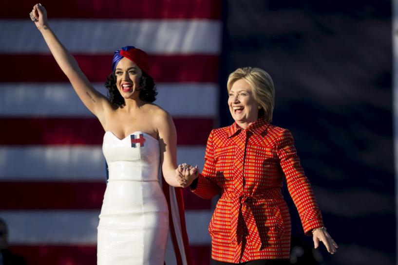 Katy Perry apoyó durante la campaña a Hillary Clinton. 