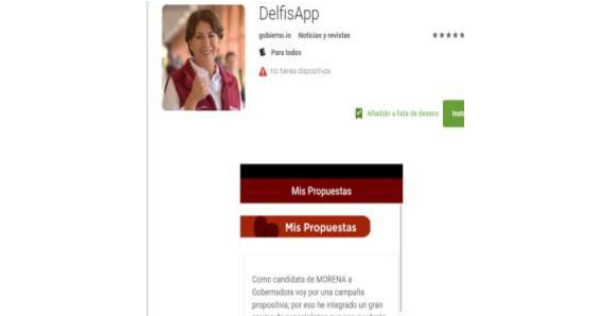 La candidata de Morena, Delfina Gómez, lanzó una aplicación para sus seguidores. 