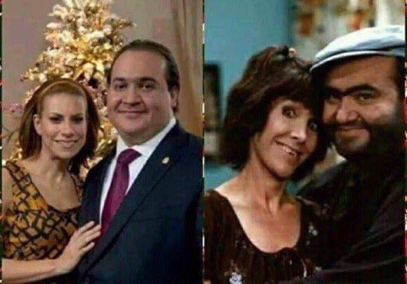 Aquí con su esposa, Karime Macías Tubilla.