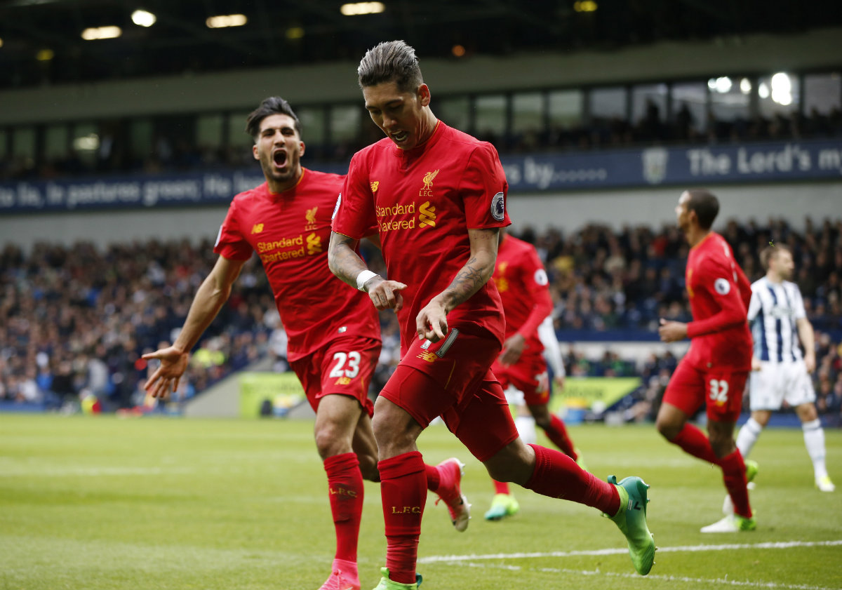 Roberto Firmino festeja el único gol del partido
