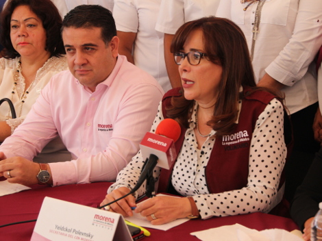 La secretaria general del Comité Nacional de Morena, Yeidckol Polevnsky.