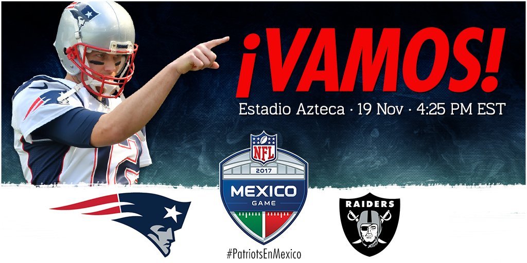 Patriotas y Raiders ya tienen hora y día en el Azteca. 